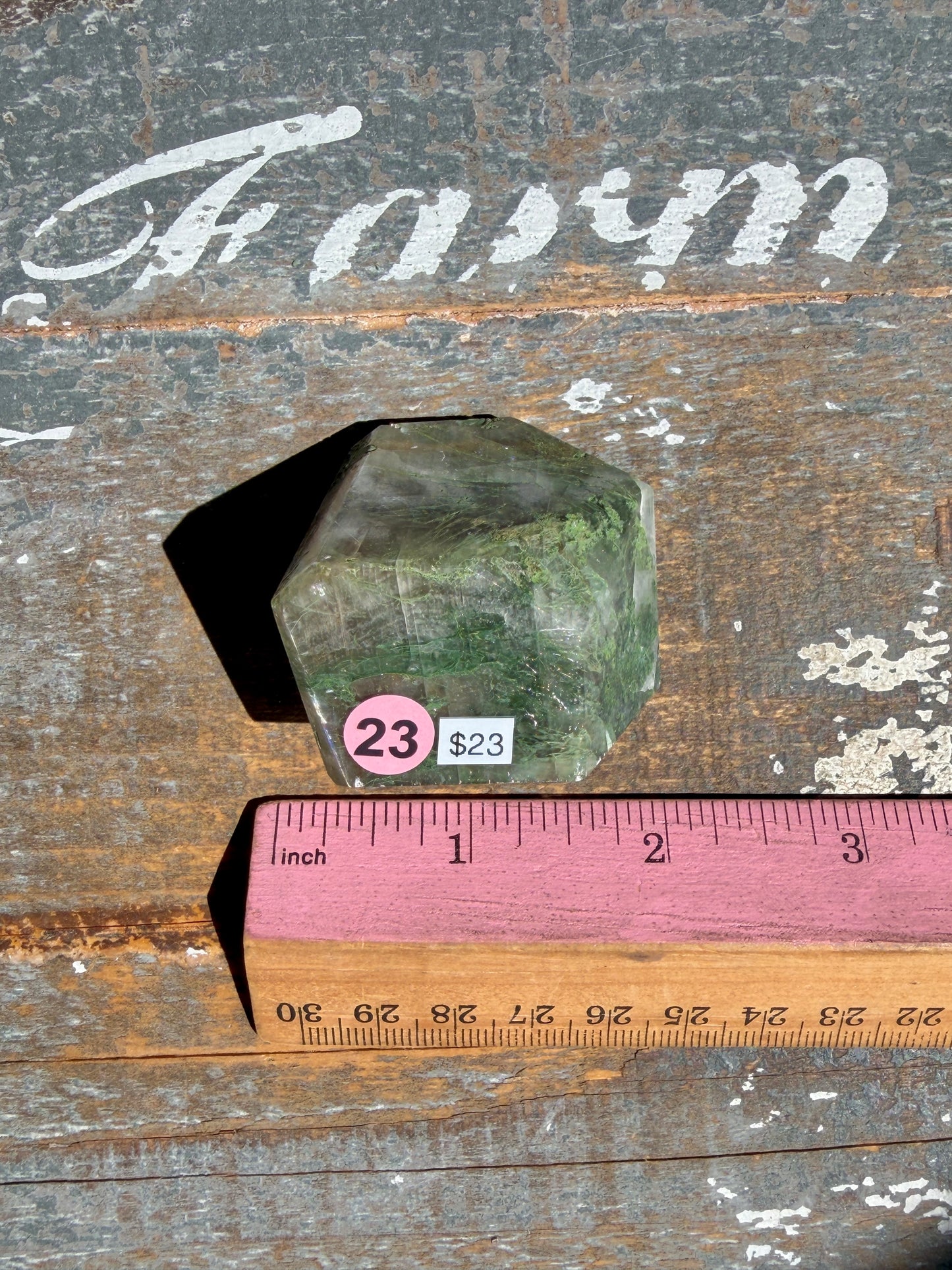 Gorgeous Optical Calcite + Moss Agate Combo Mineral Freeform From India | Opt 23
