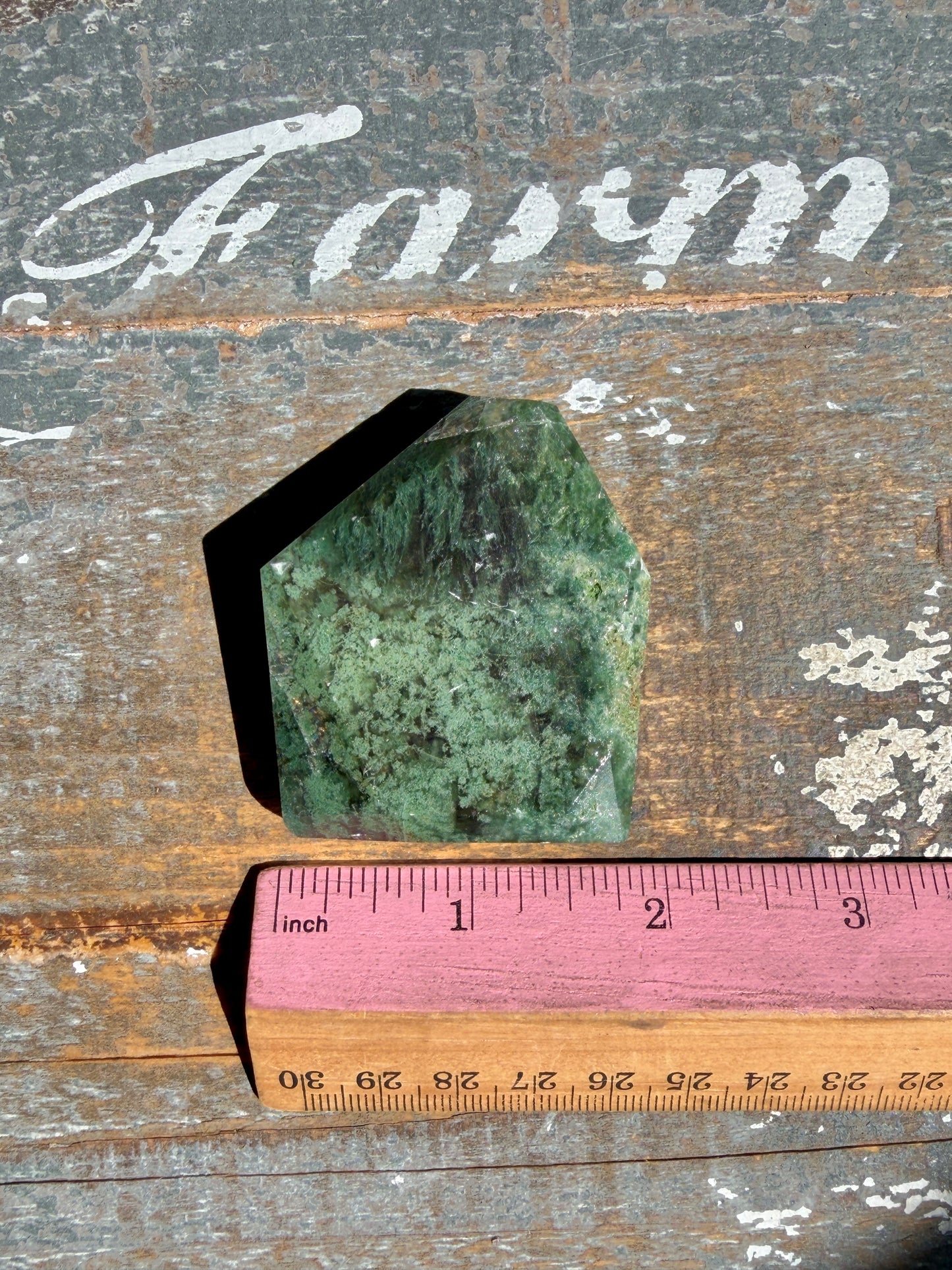 Gorgeous Optical Calcite + Moss Agate Combo Mineral Freeform From India | Opt 20