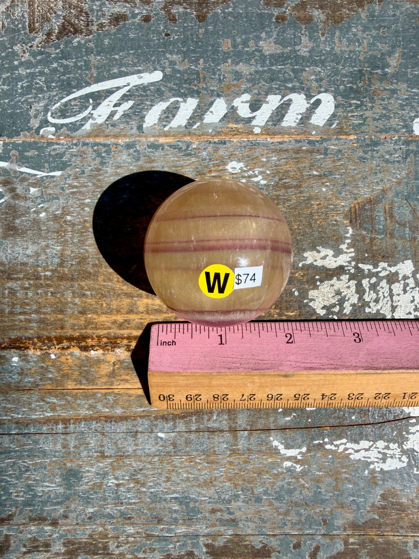 Gorgeous Yellow Candy Fluorite Sphere | Opt W