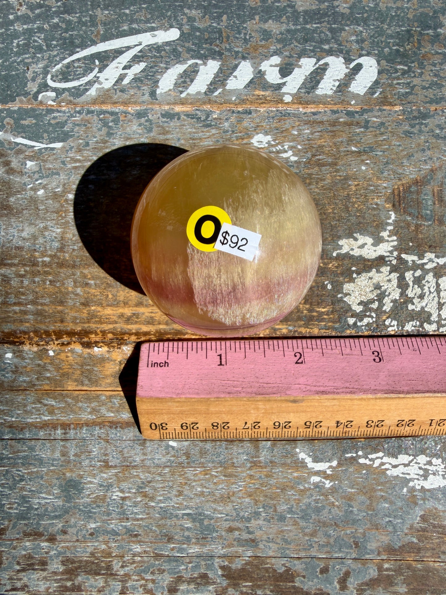 Gorgeous Yellow Candy Fluorite Sphere | Opt O