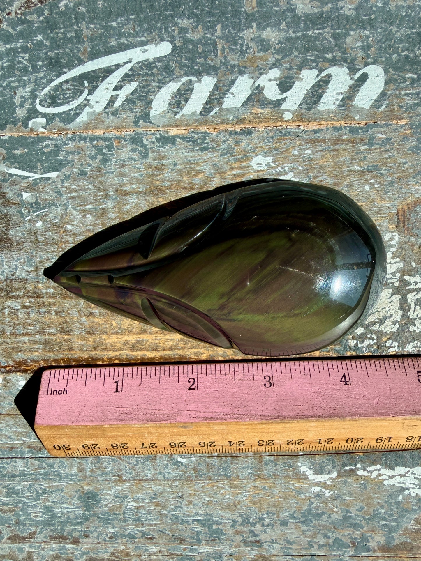 Gorgeous Rainbow Obsidian Alien Head | Opt G