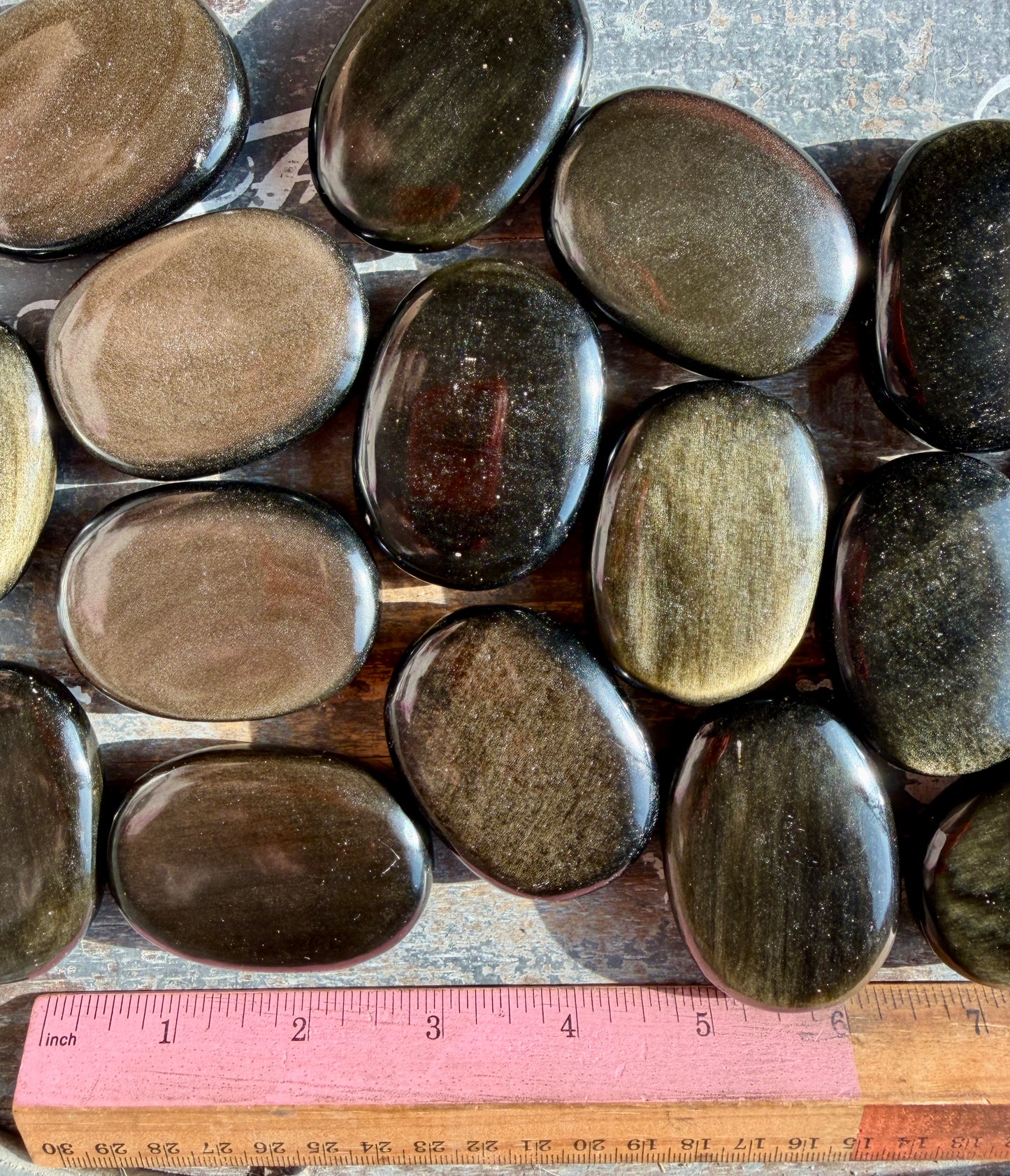 One (1) Gorgeous Gold Sheen Obsidian Palmstone | Intuitively Chosen | Mexico