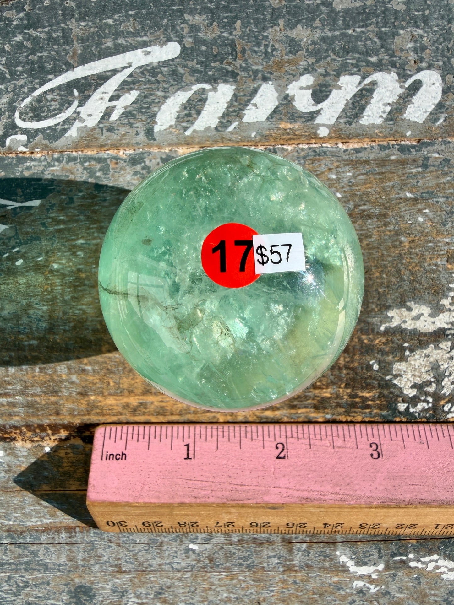 Gorgeous Stormy Water Fluorite Sphere | Opt 17