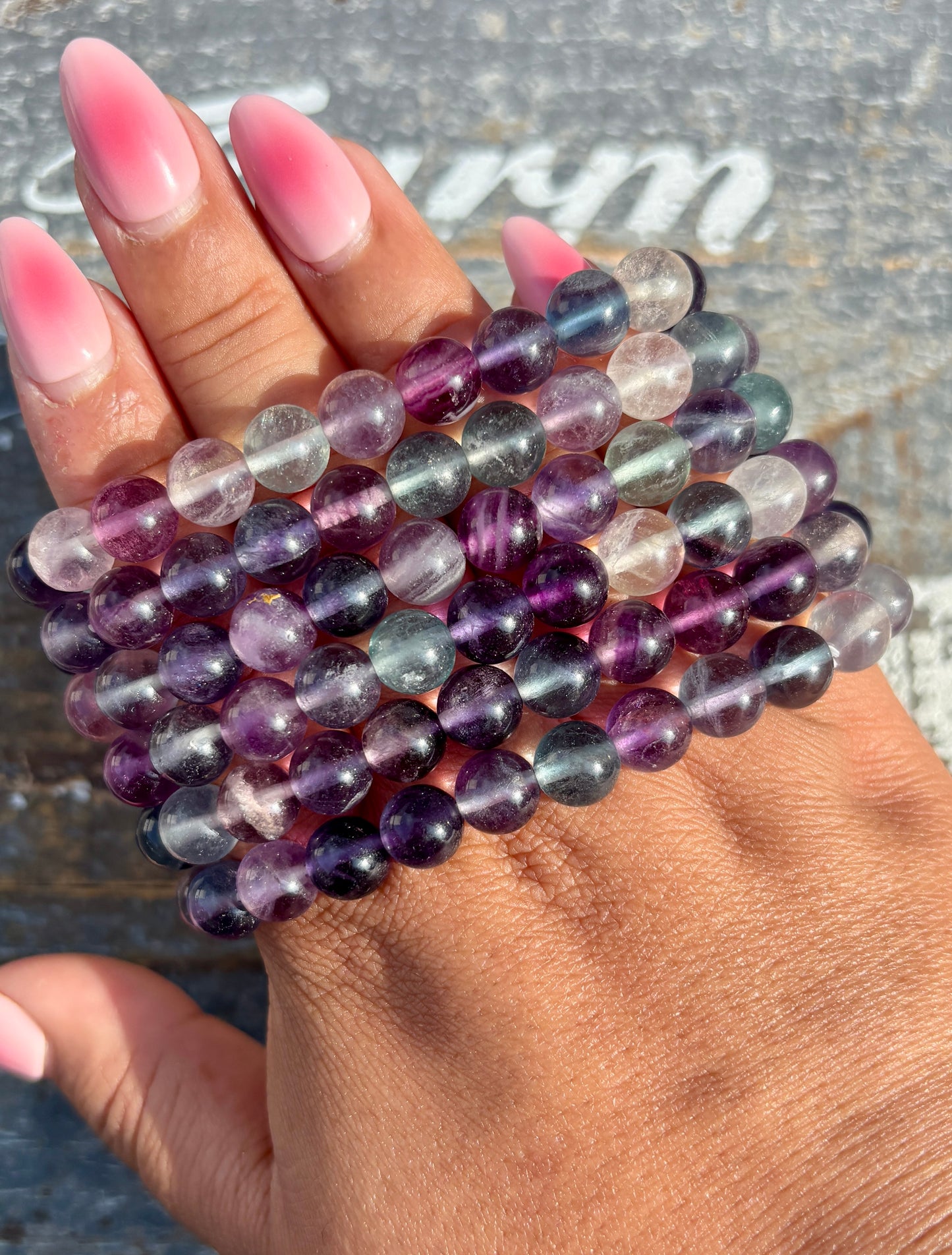 One (1) Gorgeous Rainbow Fluorite Bracelet | Wrist Size: 6.25" | 8mm