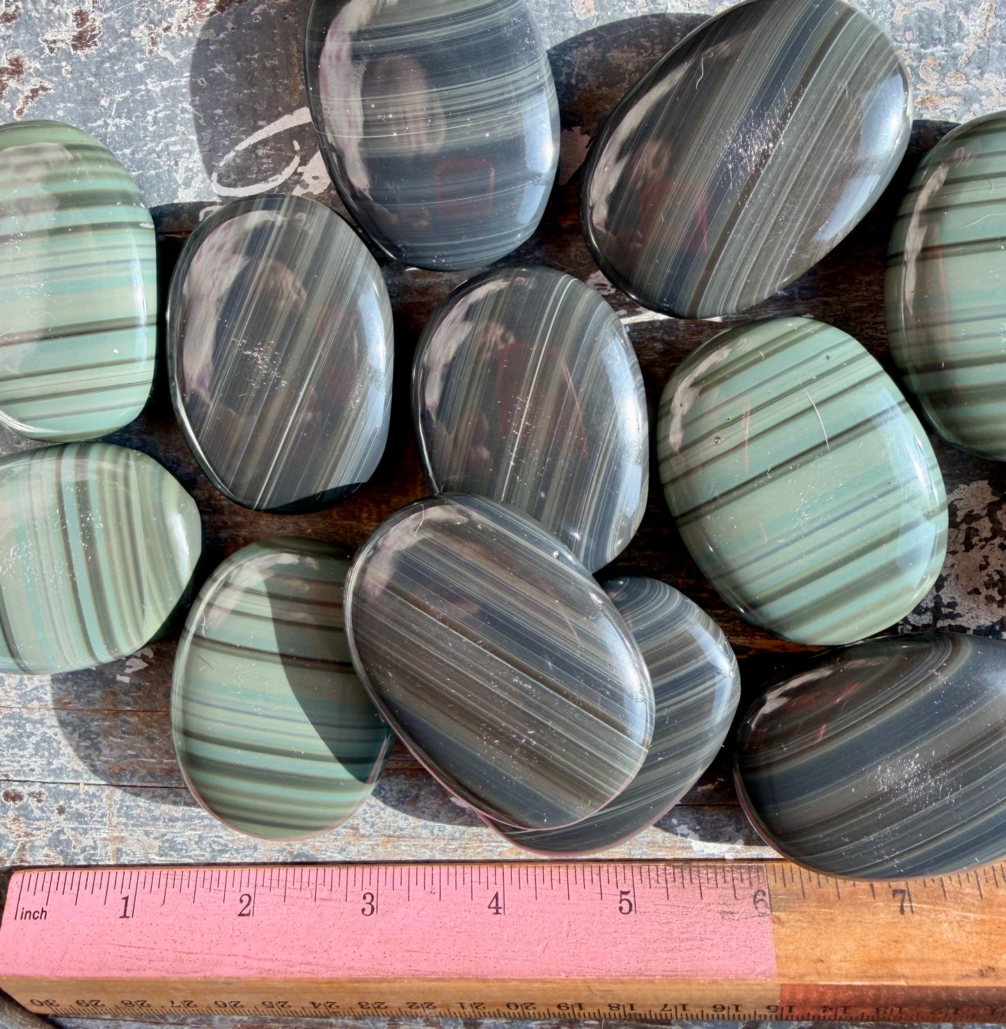 One (1) Gorgeous Platinum Obsidian Palm Stone | Intuitively Chosen | Mexico