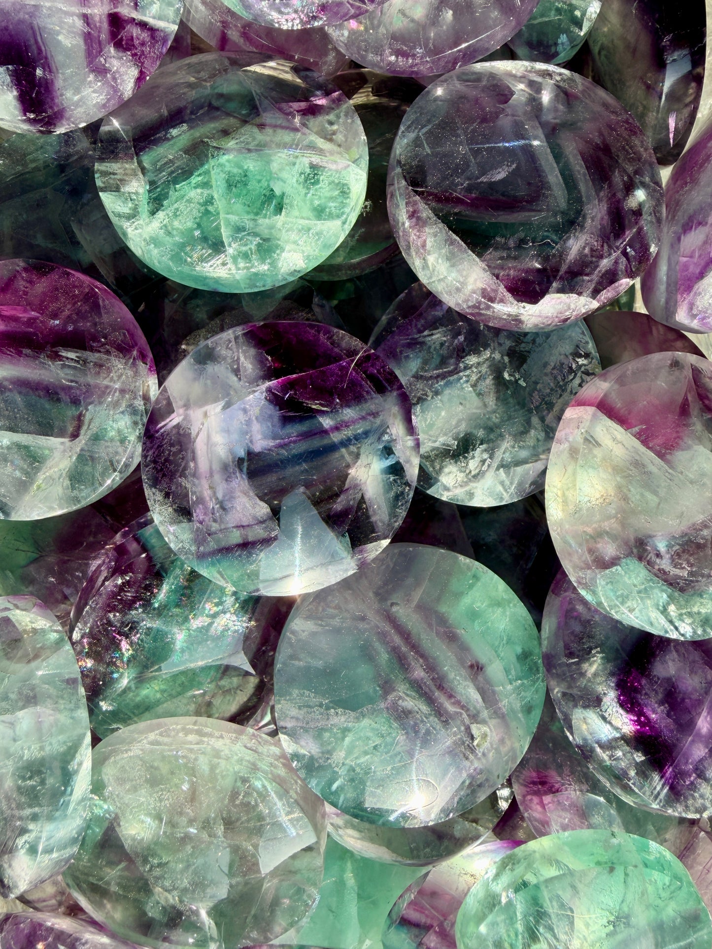 One (1) High Grade Fluorite Medallion | 1.75" - 2.5" | Intuitvley Chosen