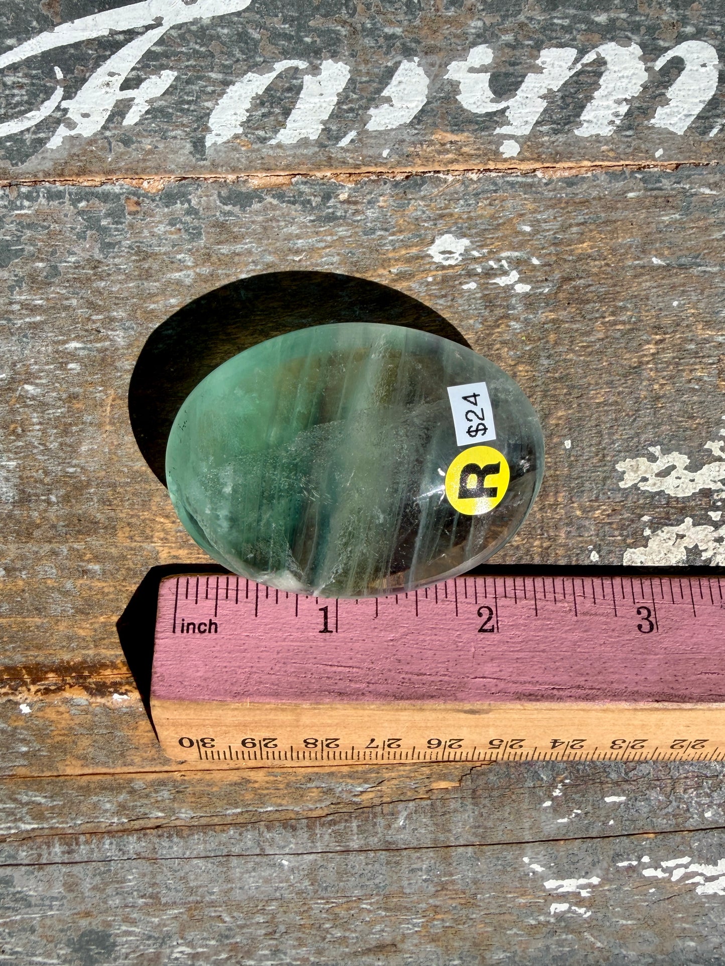 Gorgeous Rainbow Fluorite Palm Stone | Opt R