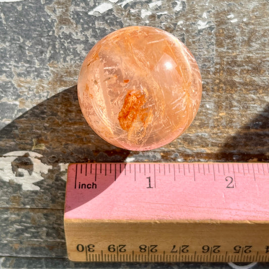 Gorgeous High Grade Rose Quartz Included (Snow Quartz) Mini Sphere from Brazil | Opt L