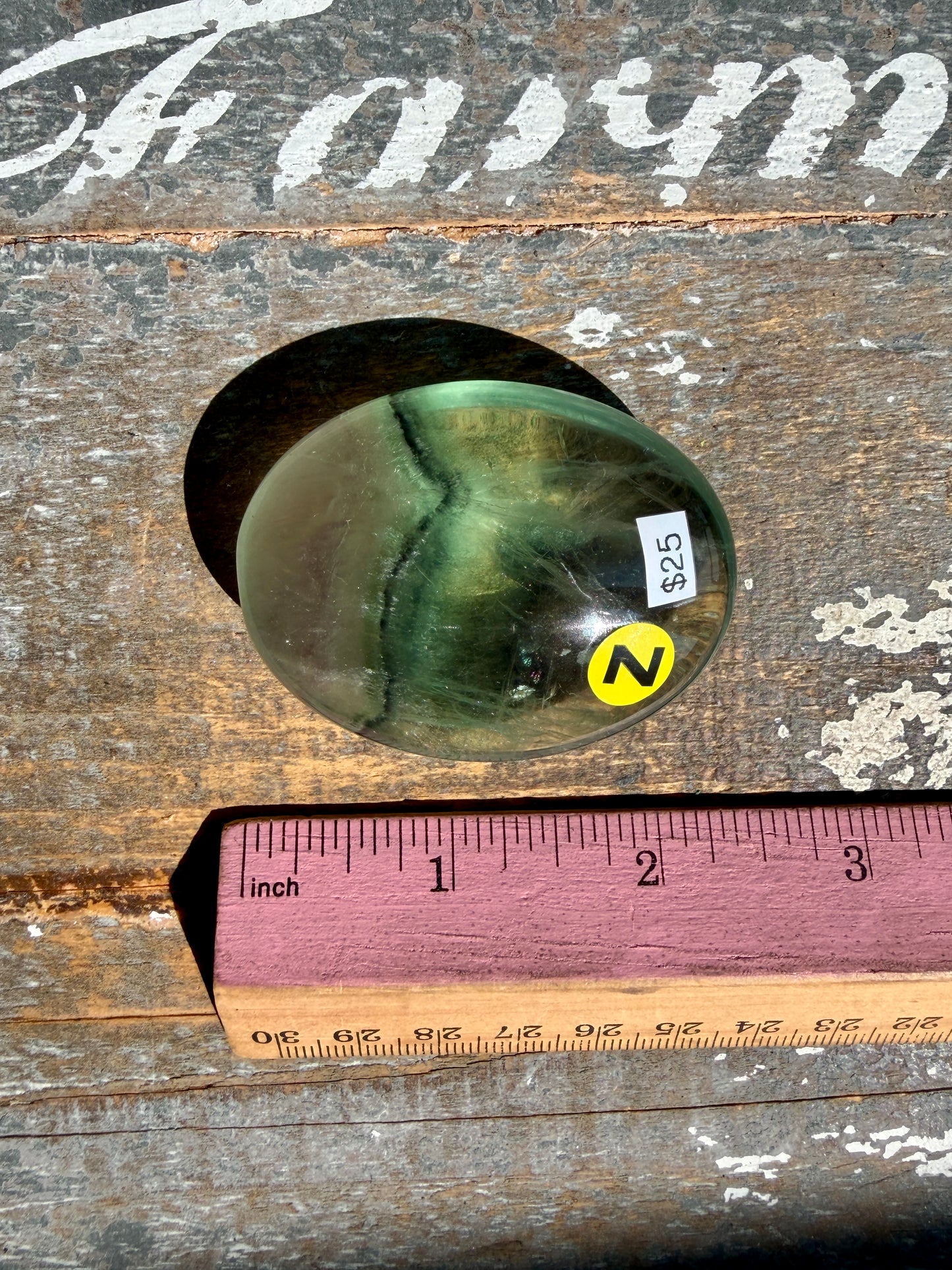 Gorgeous Rainbow Fluorite Palm Stone | Opt Z