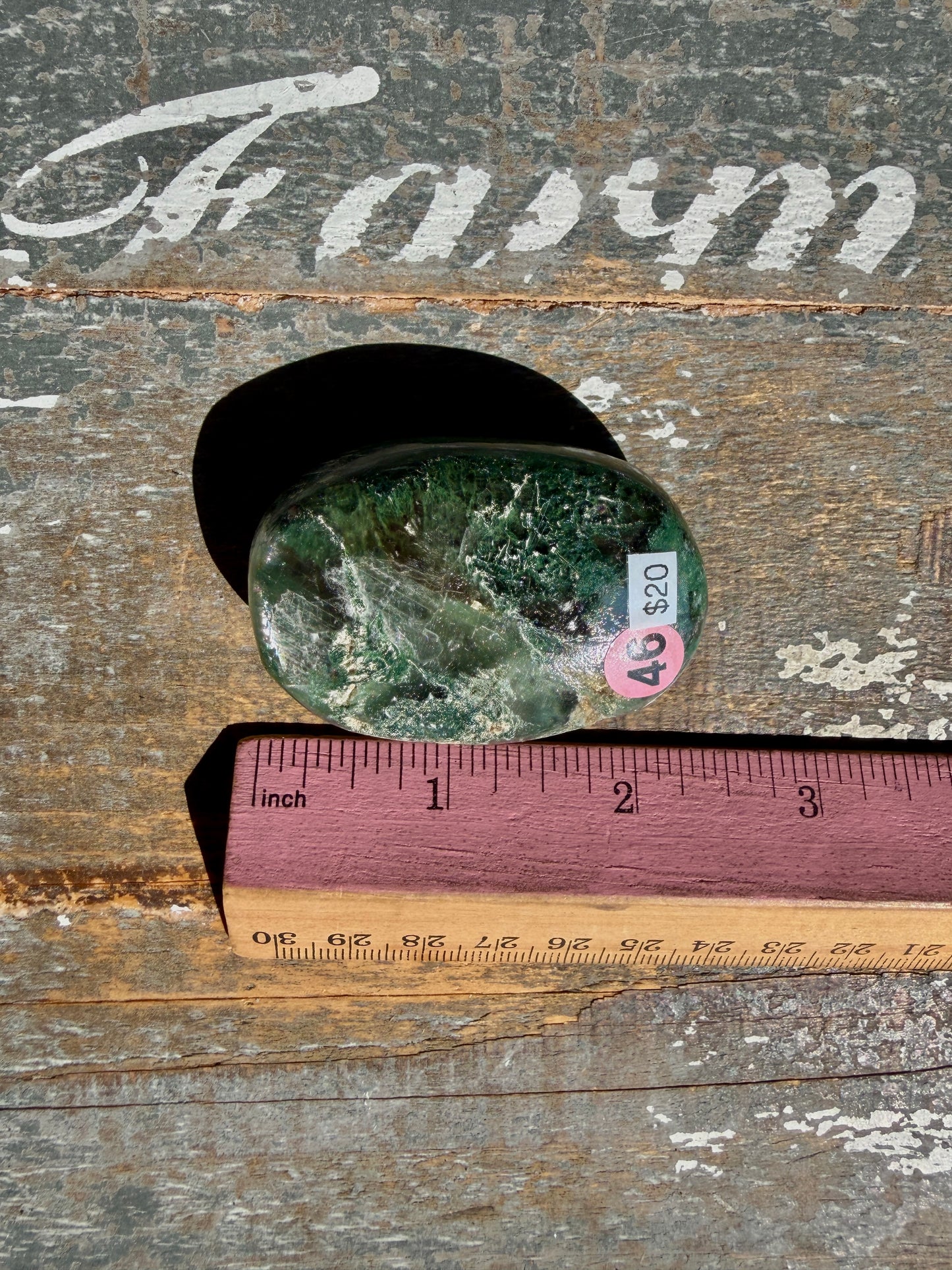 Gorgeous Optical Calcite + Moss Agate Combo Mineral Palm Stone | India | Opt 46