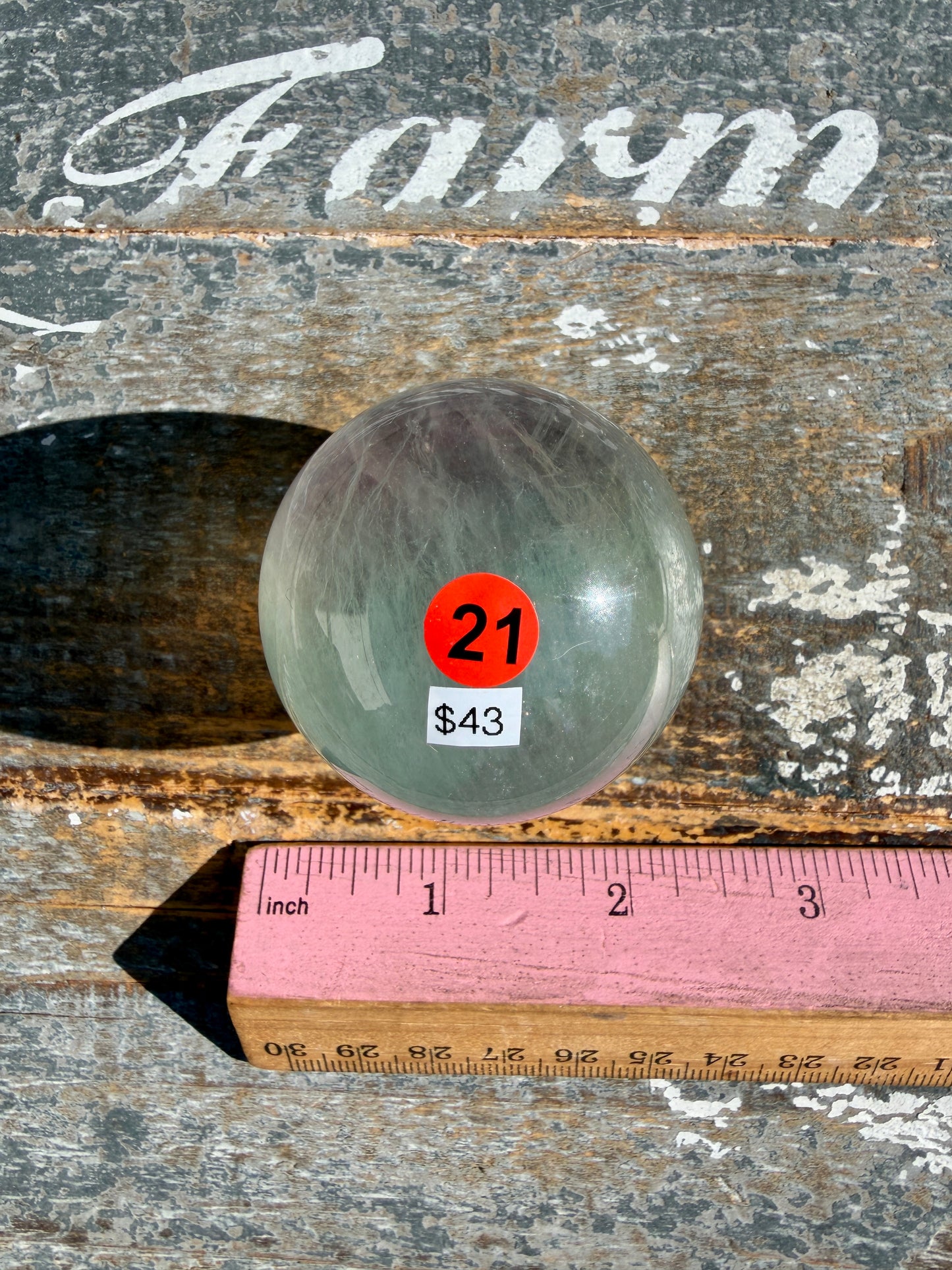 Gorgeous Stormy Water Fluorite Sphere | Opt 21
