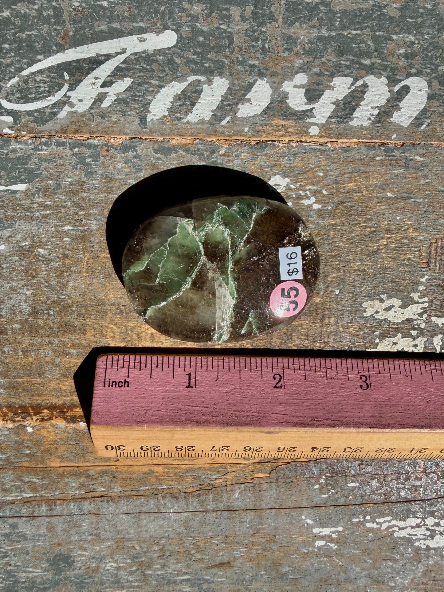 Gorgeous Optical Calcite + Moss Agate Combo Mineral Palm Stone | India | Opt 55