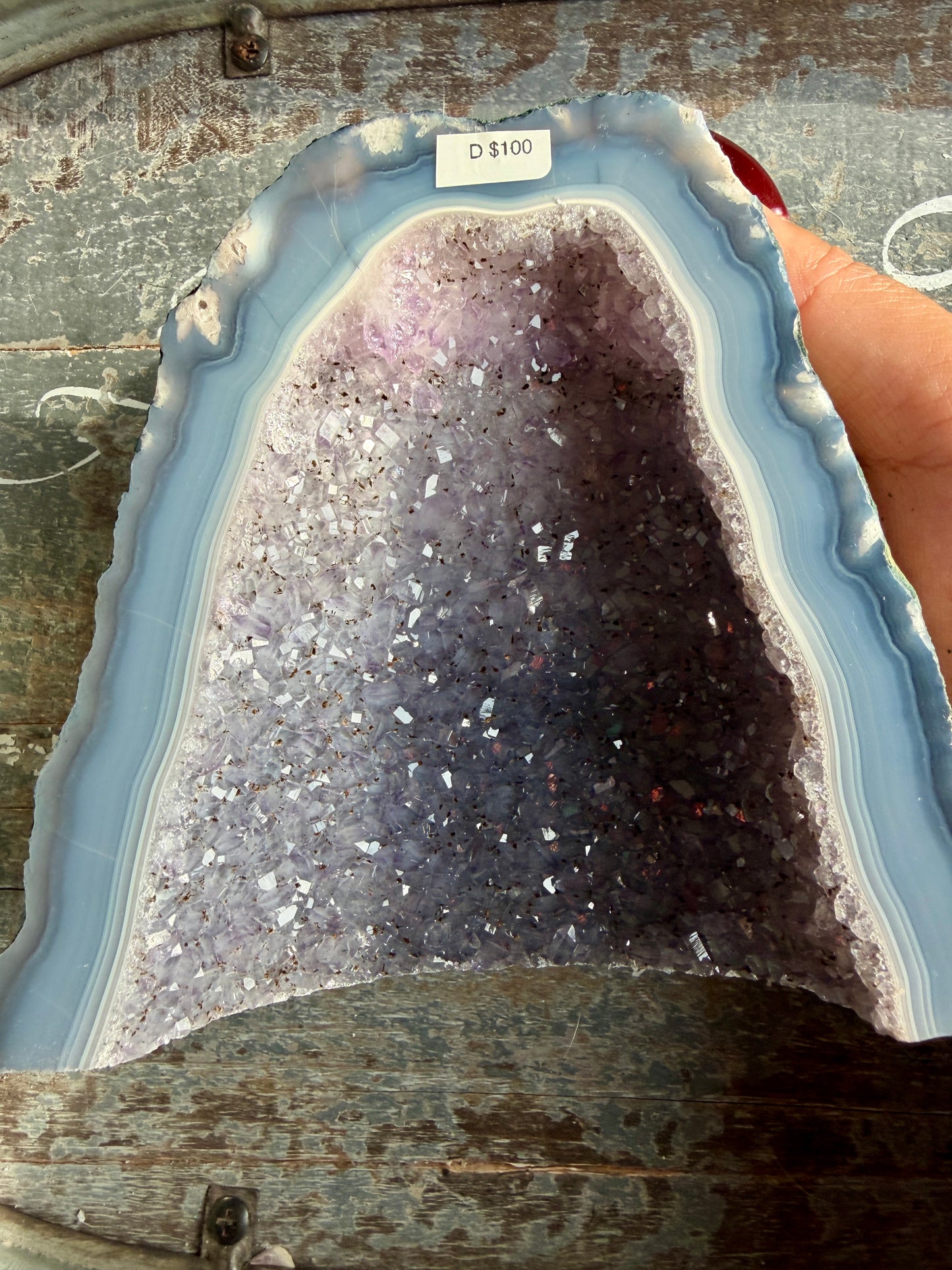 Gorgeous Amethyst Cathedral with Blue Lace Banding from Brazil