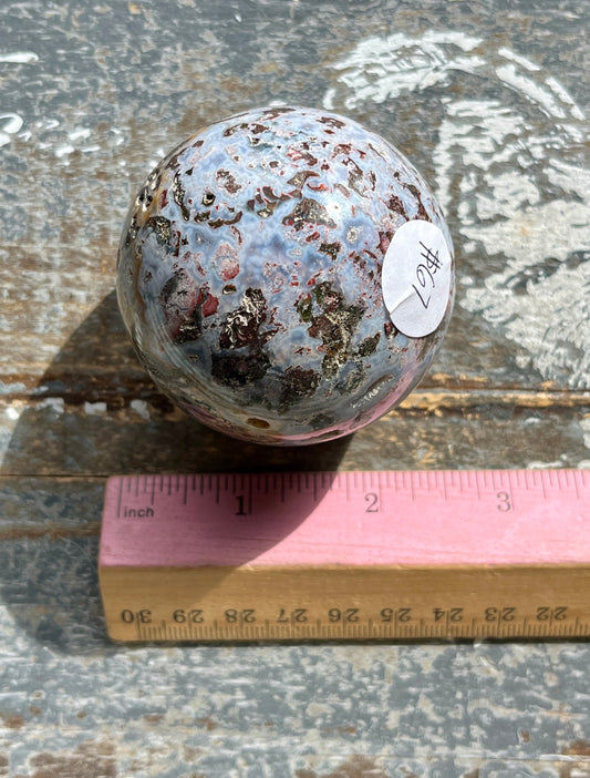 Gorgeous Sea Jasper Sphere with Natural Vugs From Madagascar