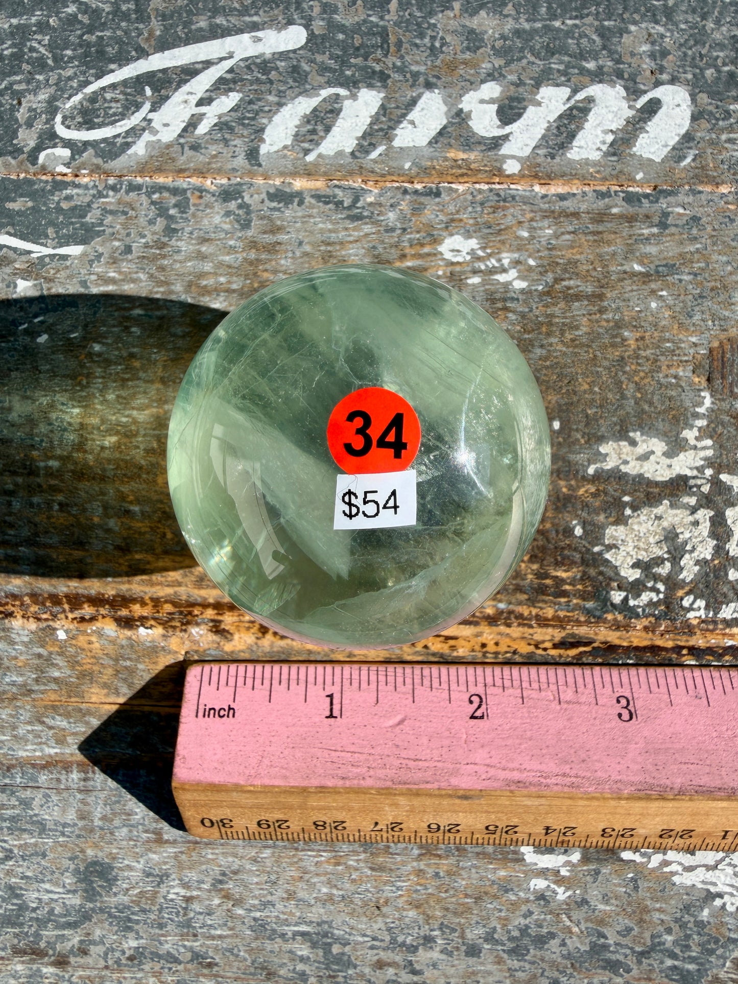 Gorgeous Stormy Water Fluorite Sphere | Opt 34