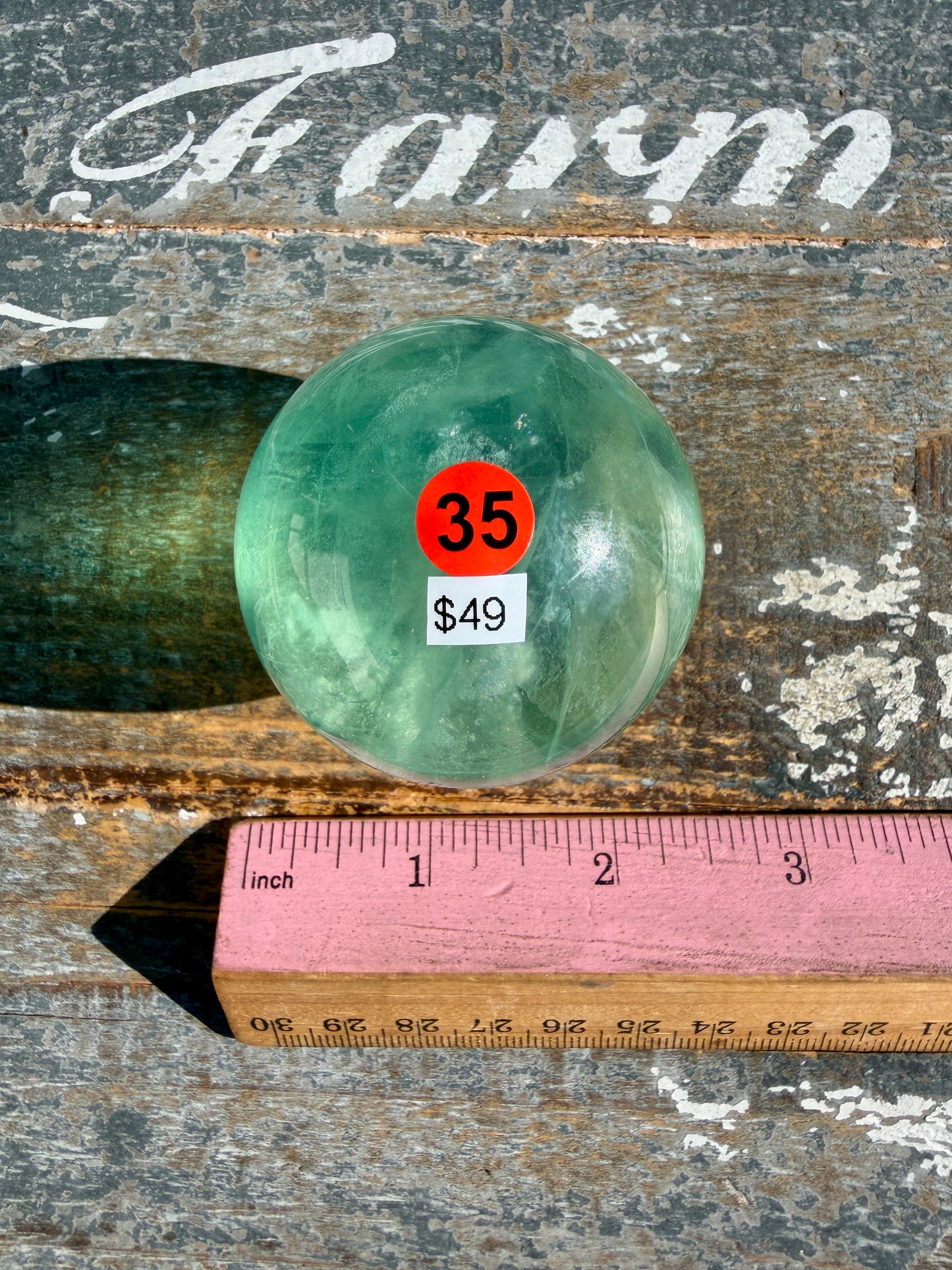 Gorgeous Stormy Water Fluorite Sphere | Opt 35