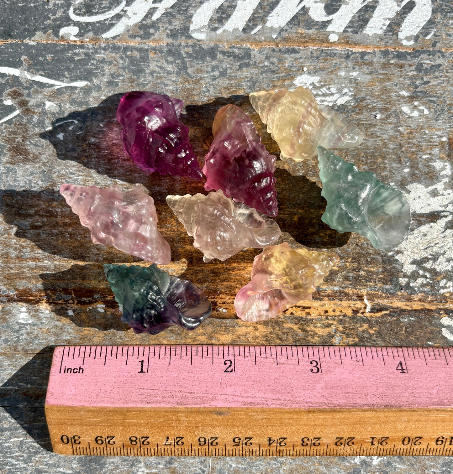 One (1) Rainbow Fluorite Shell | Intuitively Chosen