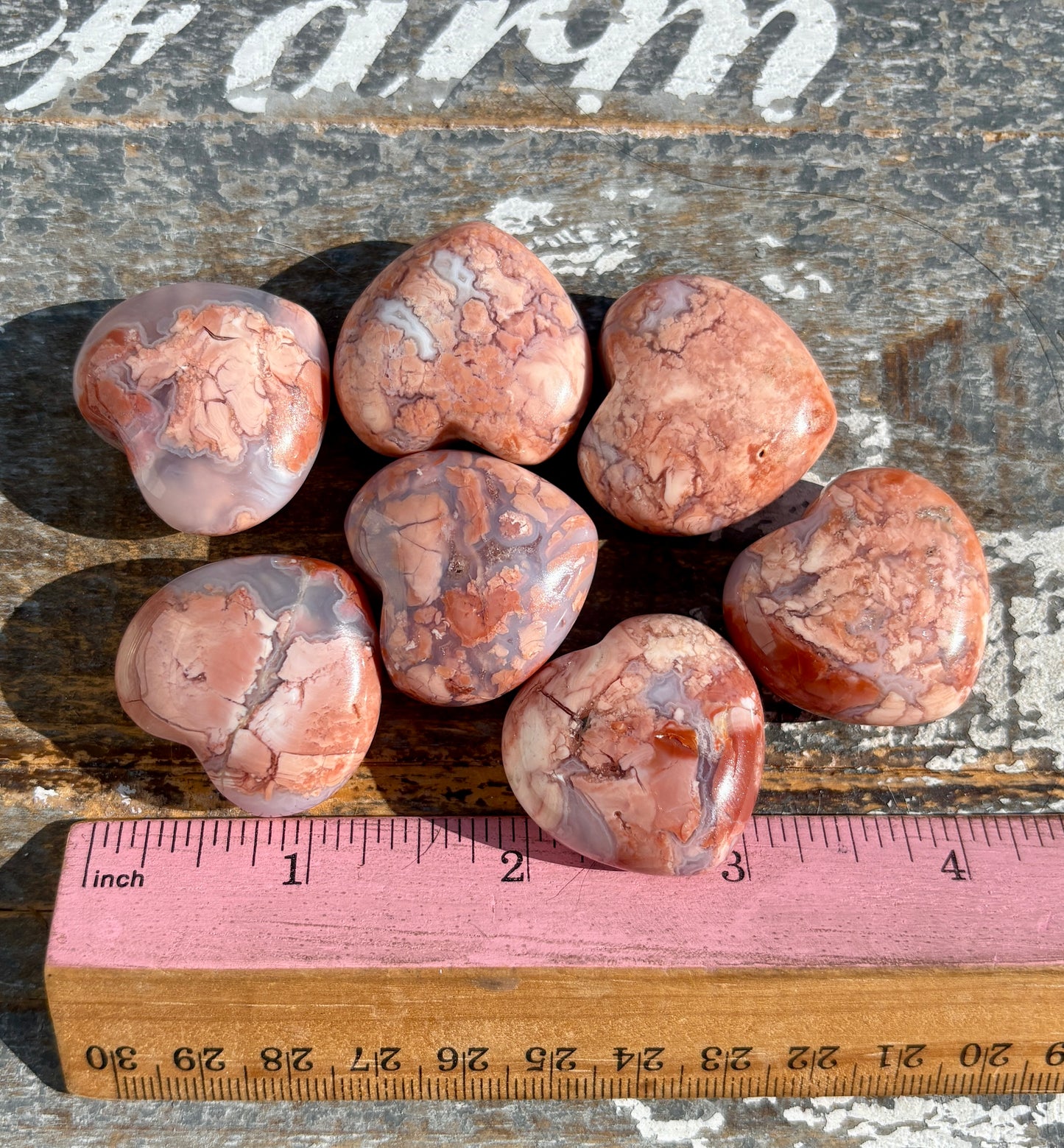 One (1) Pink Cotton Candy Agate Mini Heart | Intuitively Chosen | Mexico
