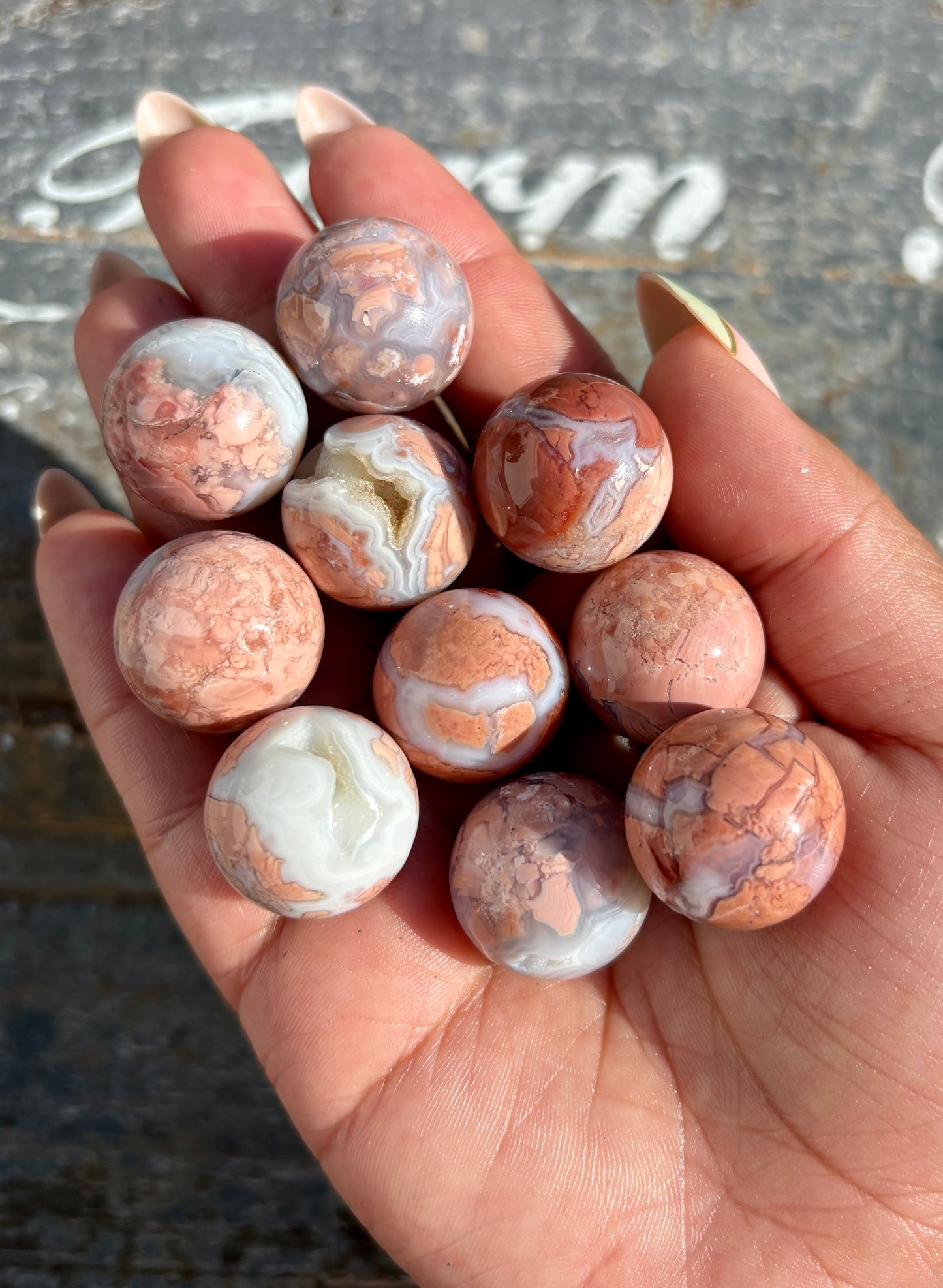 One (1) Pink Cotton Candy Agate Mini Sphere | Intuitively Chosen | Mexico