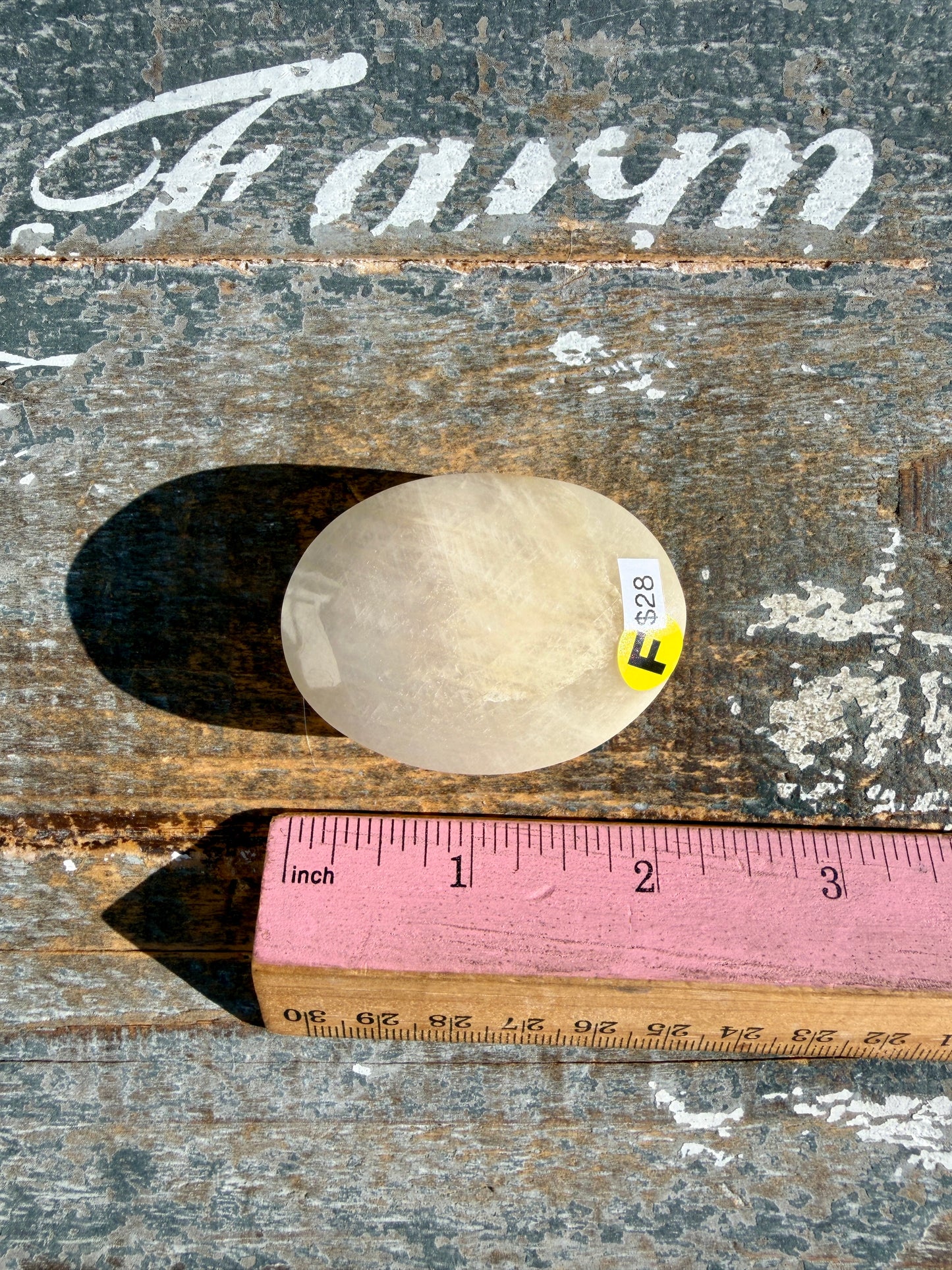 Gorgeous Blue Flash White Moonstone Palm Stone | India | Opt F