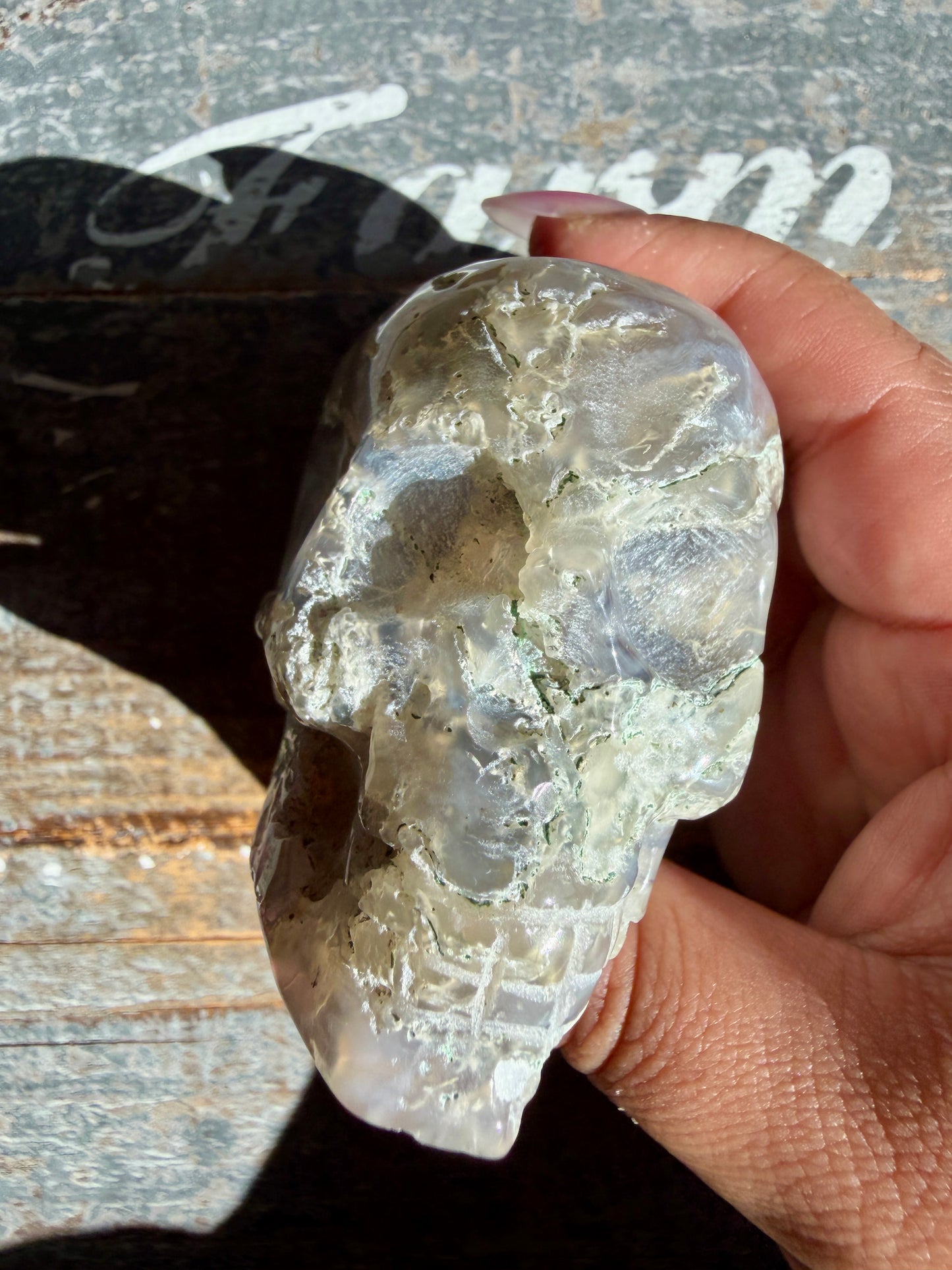 Moss Agate Skull | Opt G