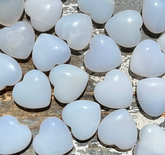 One (1) Gorgeous Pale Blue Chalcedony Mini Heart