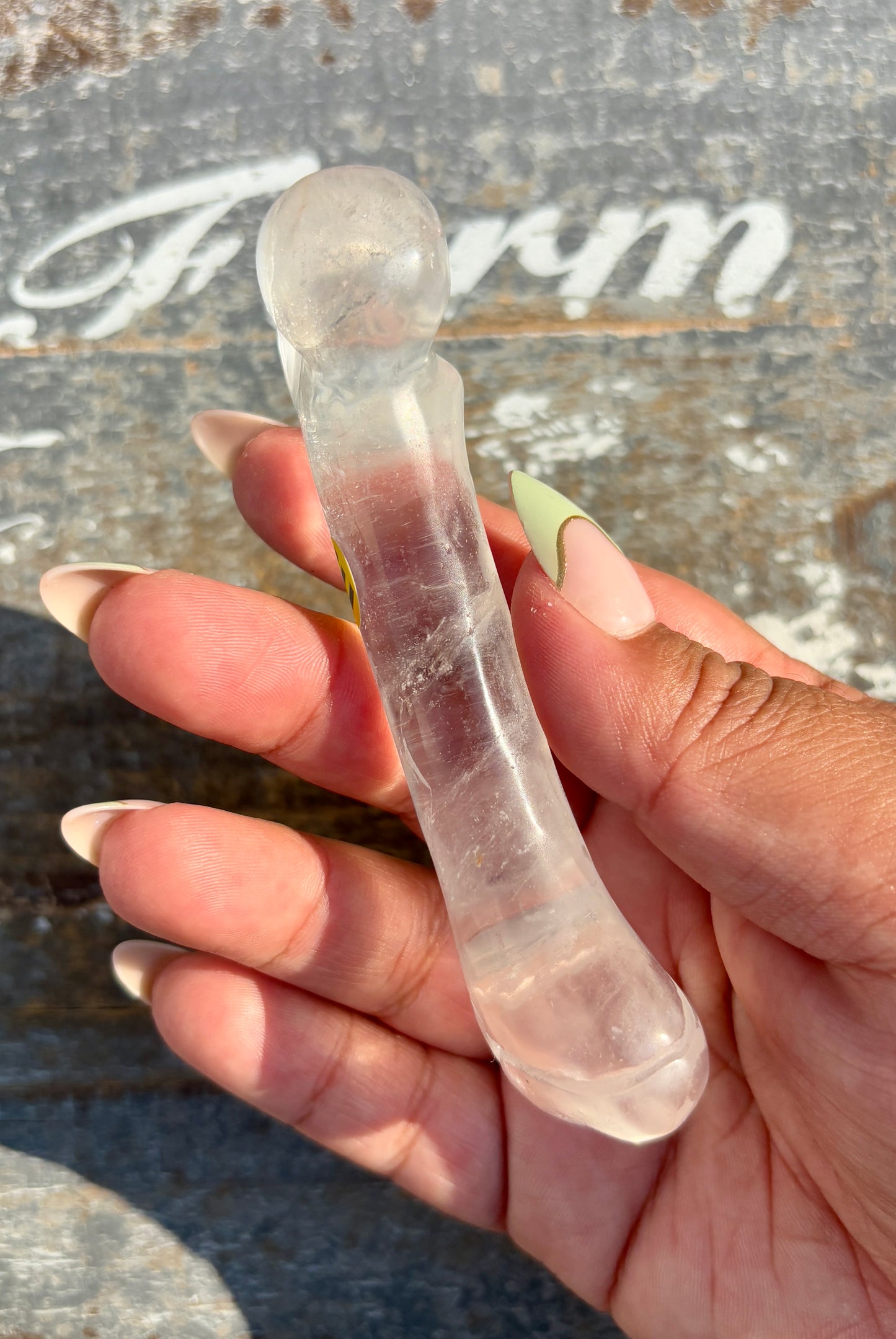 Clear Quartz Bone | Hand Carved | Opt E
