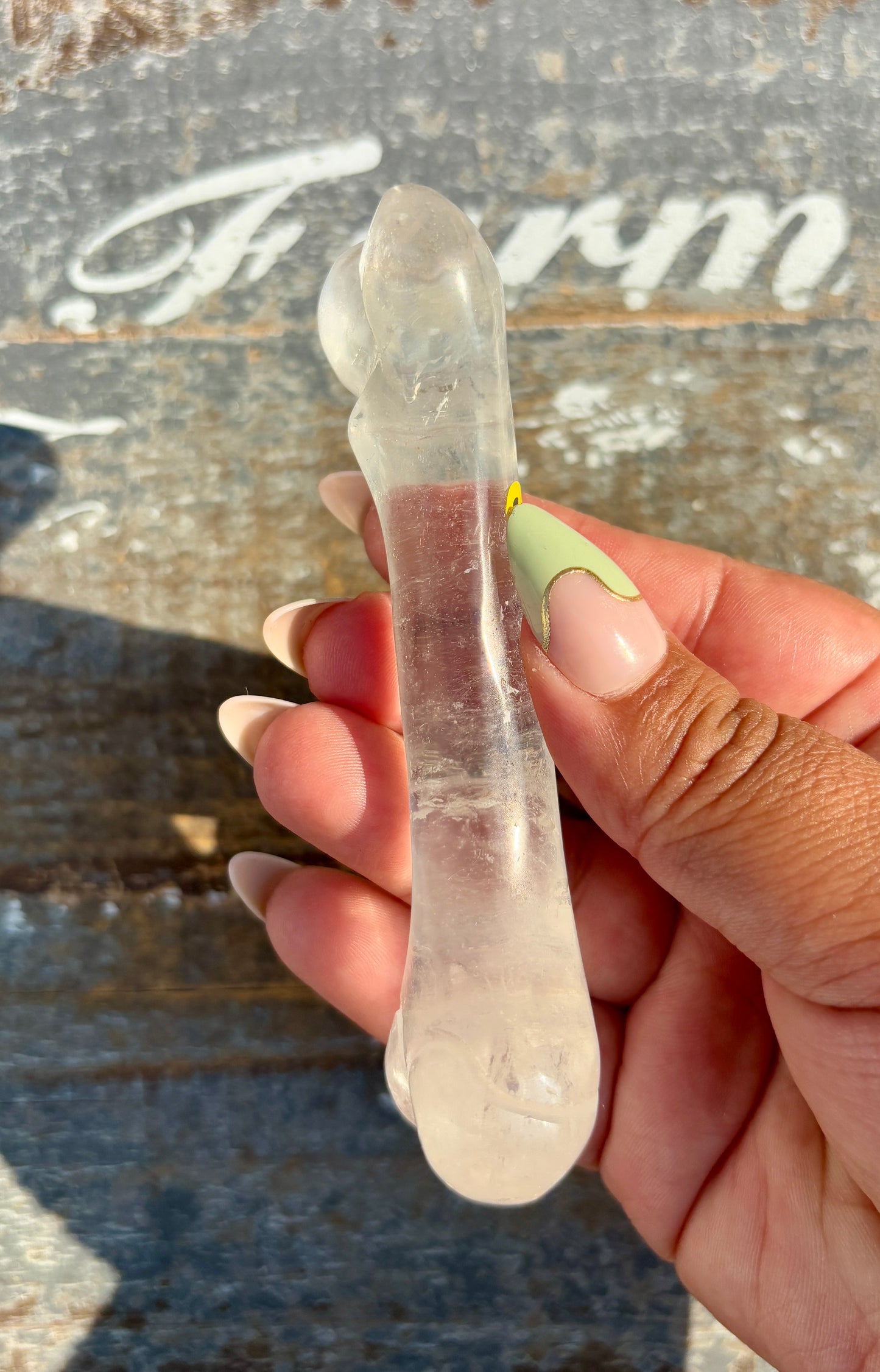 Clear Quartz Bone | Hand Carved | Opt G