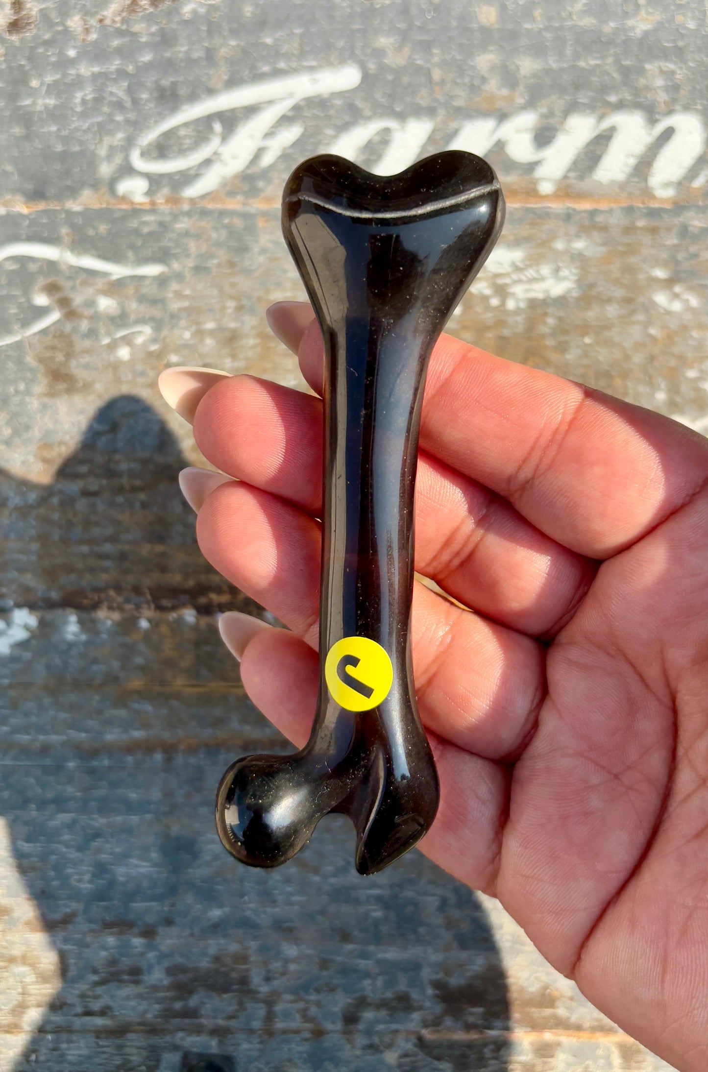 Ice Obsidian Bone | Hand Carved | Opt J