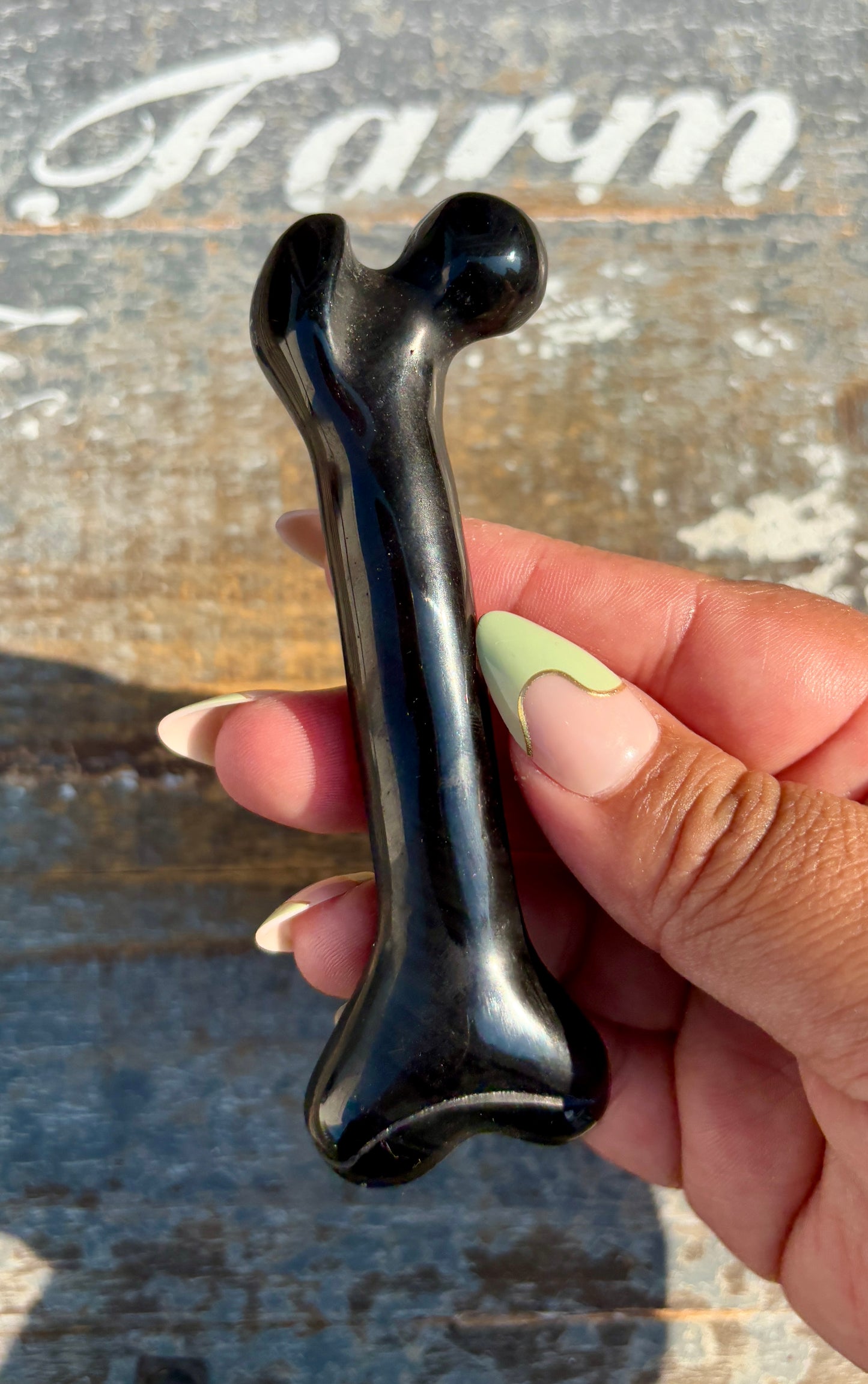 Ice Obsidian Bone | Hand Carved | Opt K