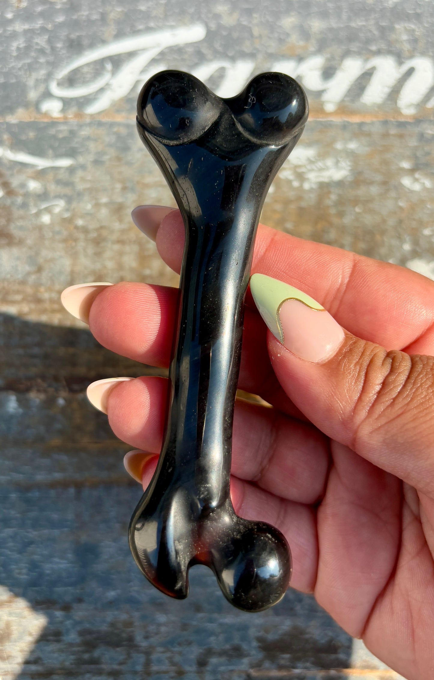 Ice Obsidian Bone | Hand Carved | Opt L