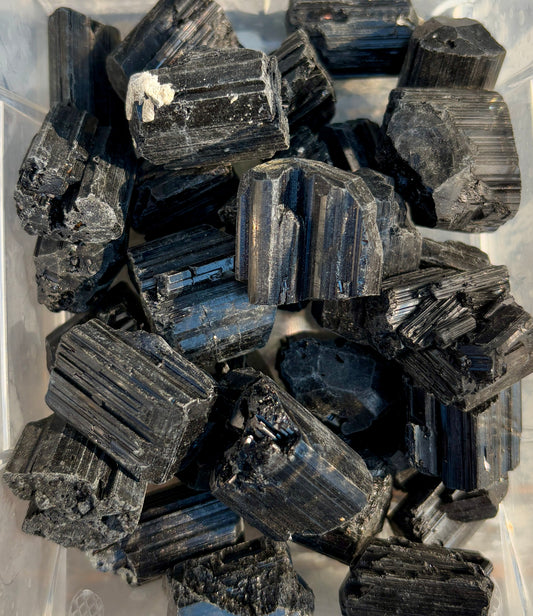 One (1) Small Black Tourmaline Raw Chunk