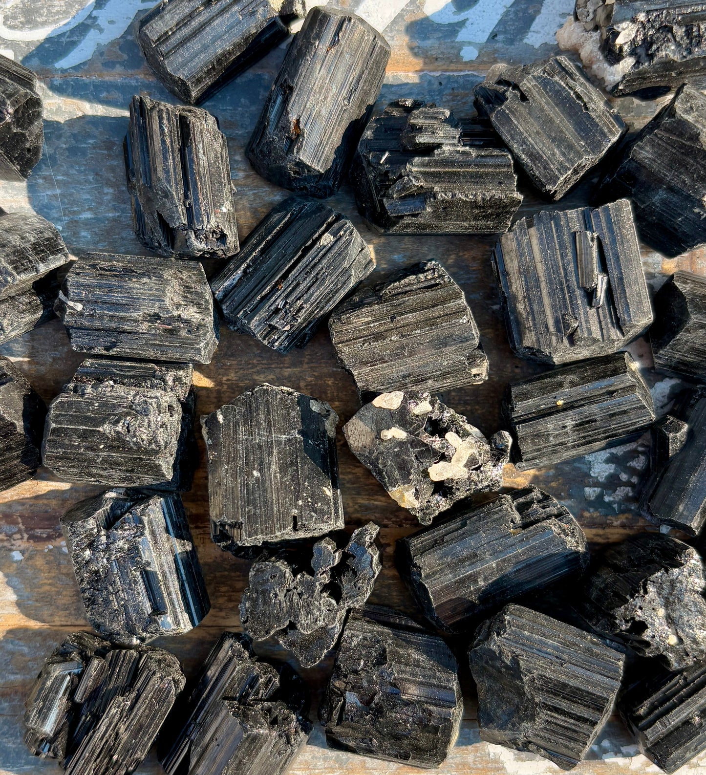 One (1) Small Black Tourmaline Raw Chunk