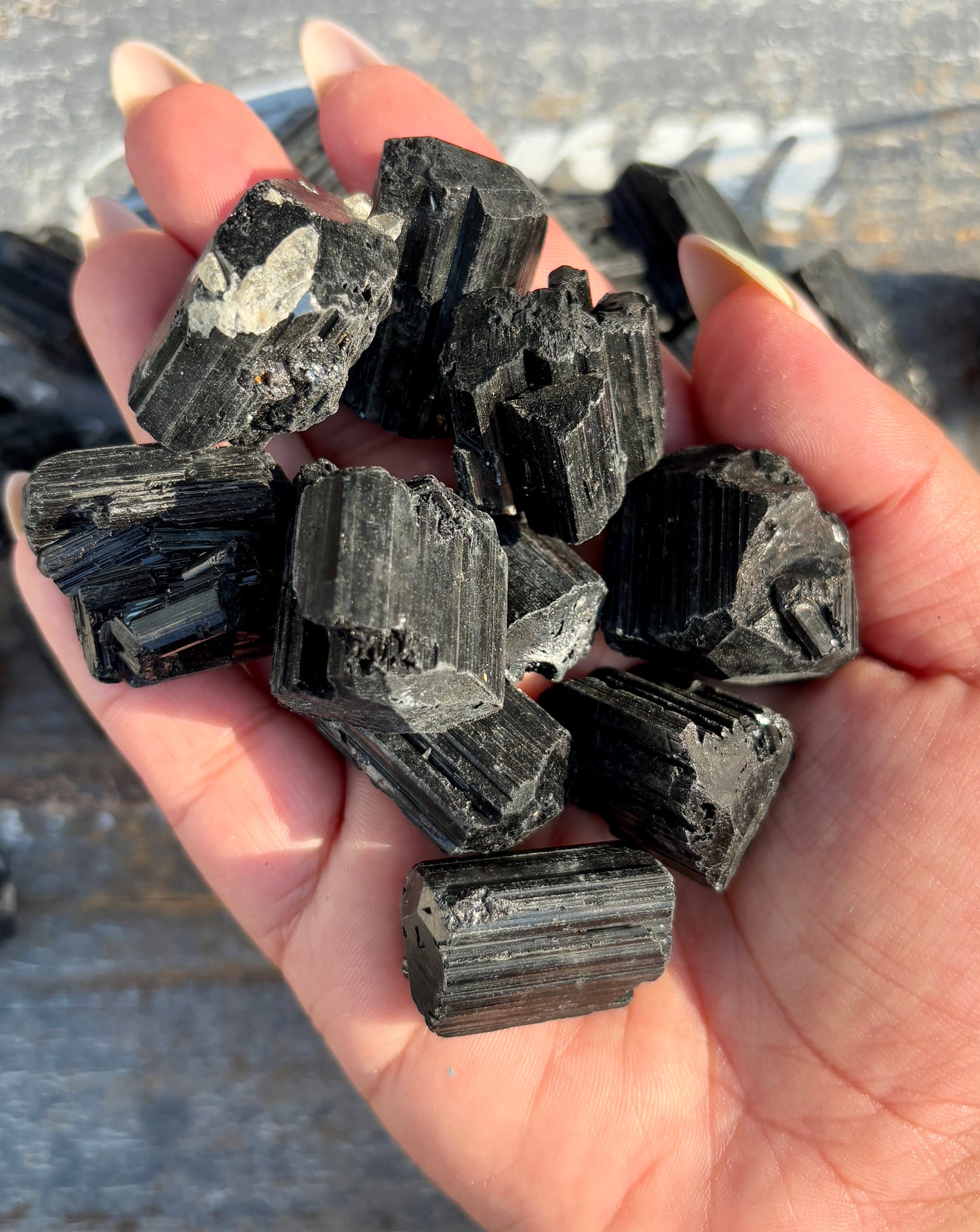 One (1) Small Black Tourmaline Raw Chunk