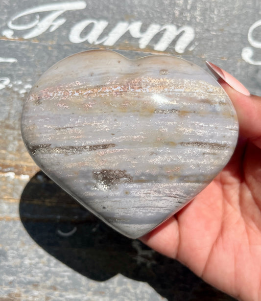 Gorgeous Sea Jasper Hand Carved Heart