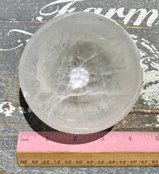 Gorgeous Satin Spar/Selenite Polished Bowl from Morocco | Opt B