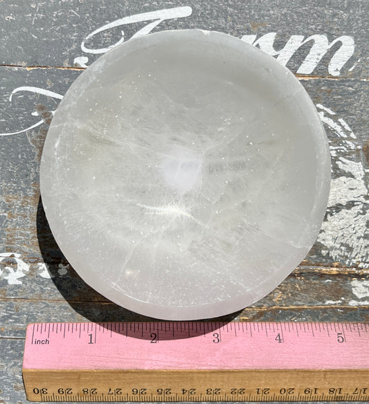 Gorgeous Satin Spar/Selenite Polished Bowl from Morocco | Opt A