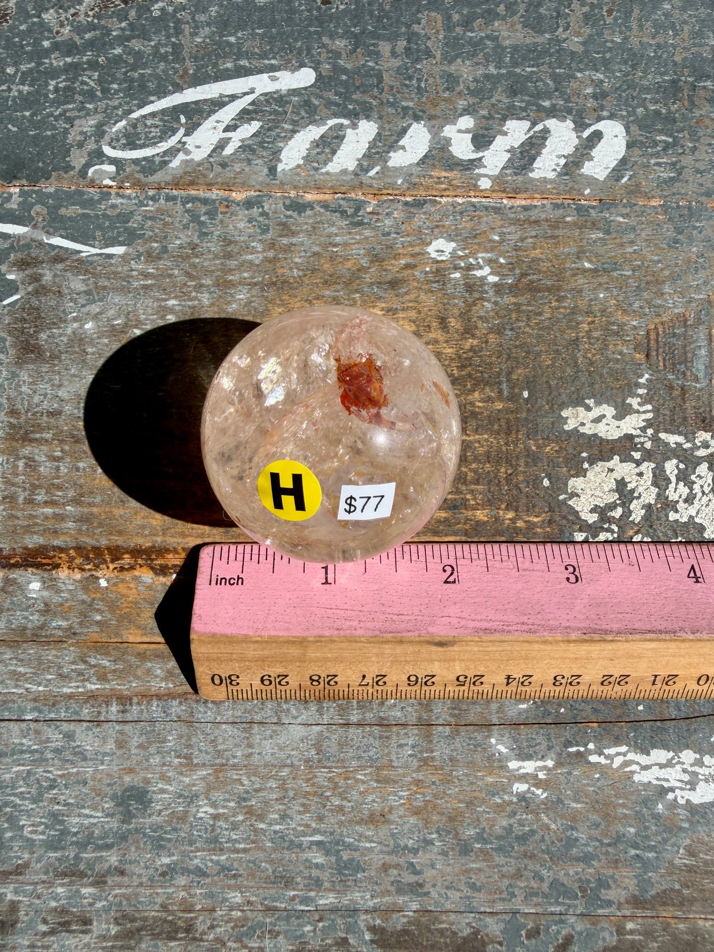 Clear Fire Quartz Sphere (Subtle Pink Hue) | Opt H