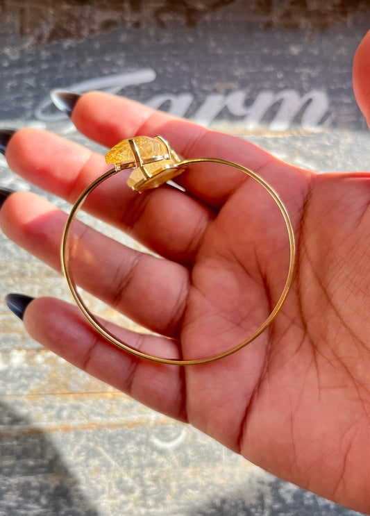 Gorgeous Golden Rutile Gold Cuff Sourced and Crafted in Brazil