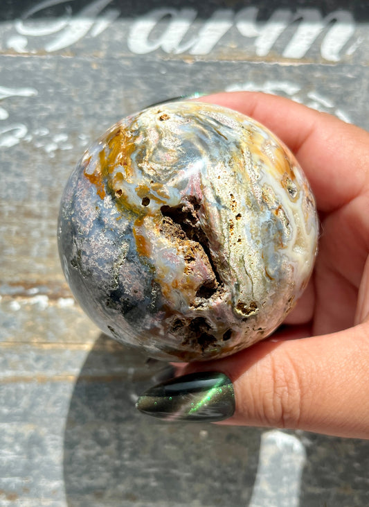 Gorgeous Colorful Sea Jasper Sphere from Madagascar