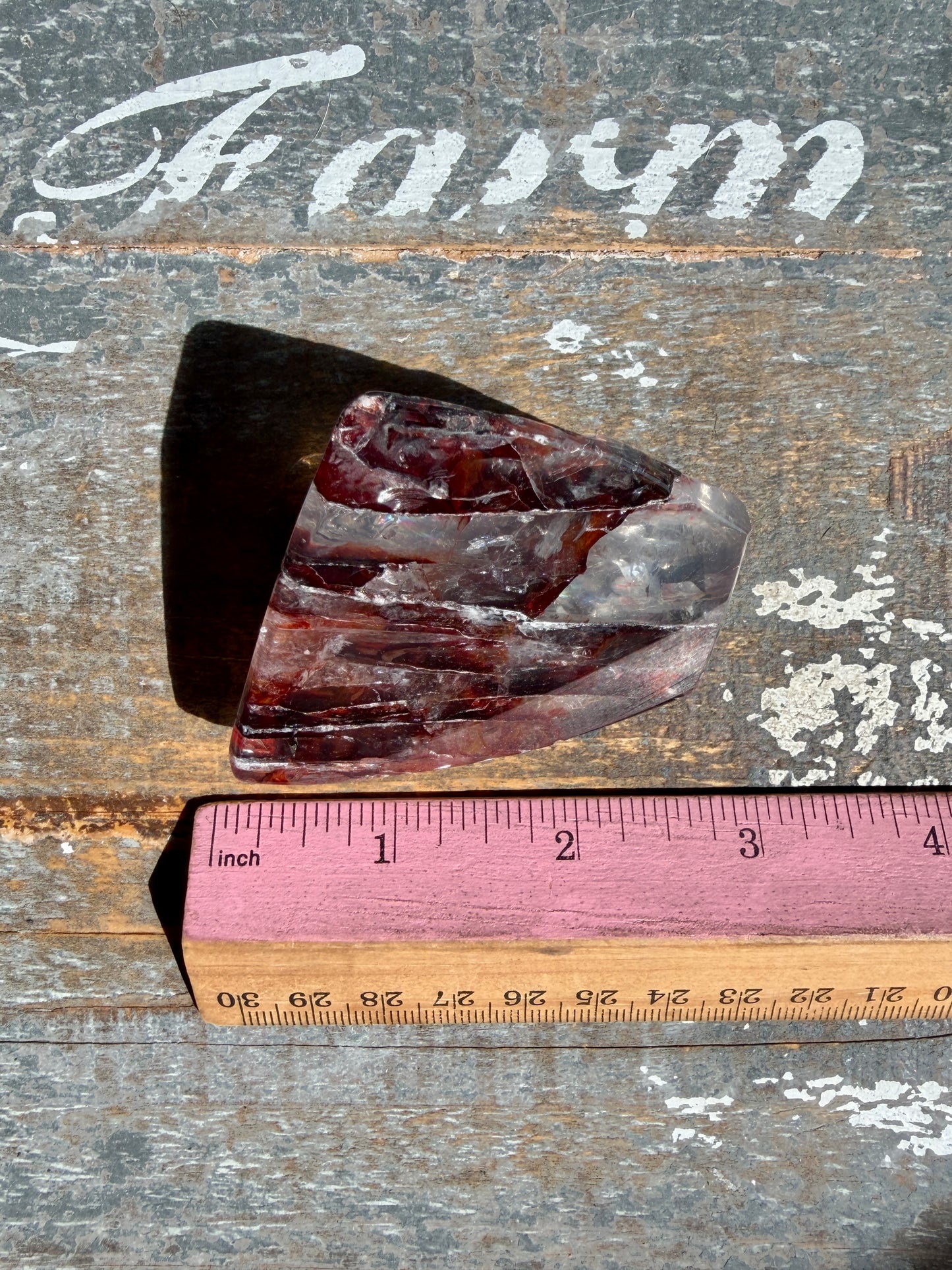 Gorgeous Fire Quartz Freeform Half Polish | Opt 13