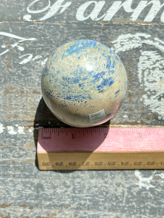 Gorgeous Blue Dalmatite Hand Polished Sphere from Peru