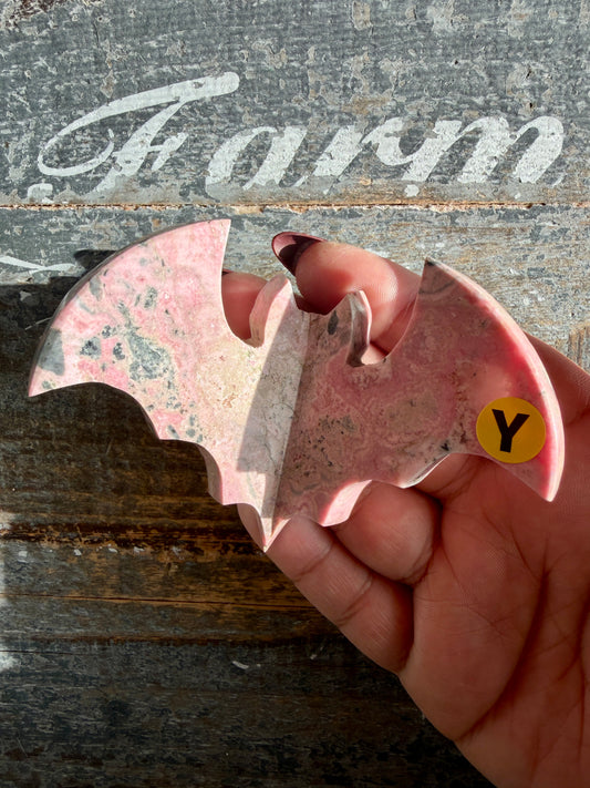 Spooky Pink Rhodonite Bat | Peru | Opt Y