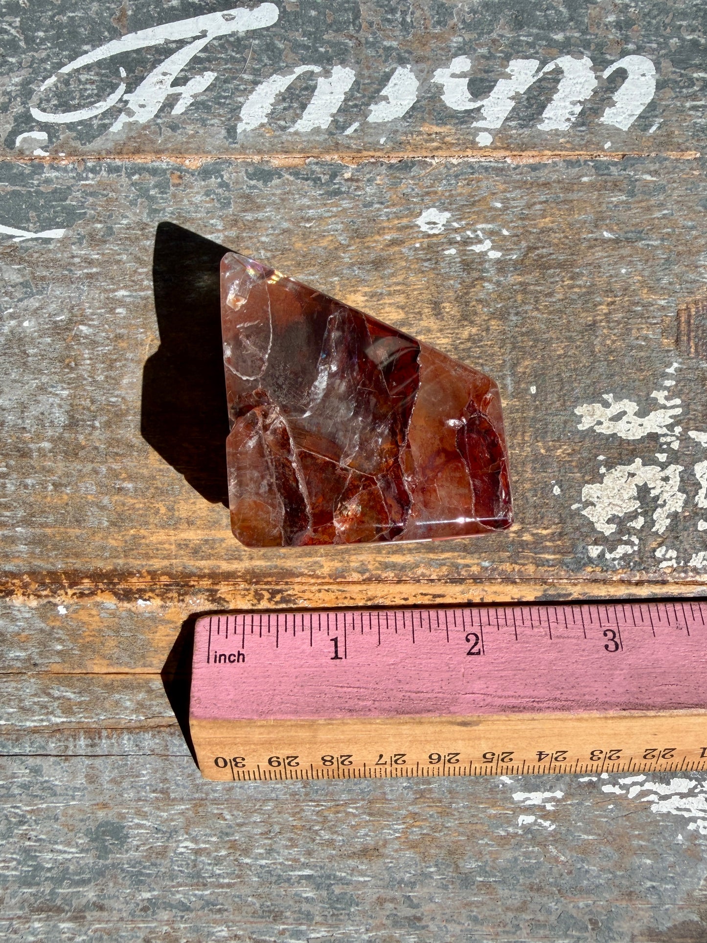 Gorgeous Fire Quartz Freeform Half Polish | Opt 9