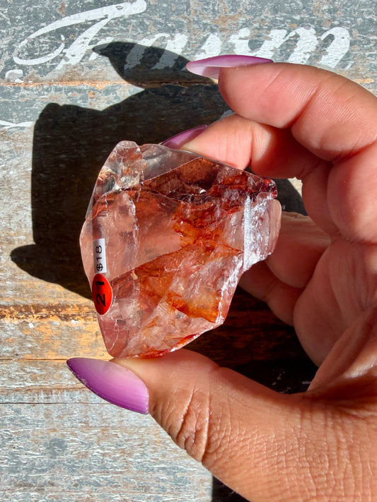 Gorgeous Fire Quartz Freeform Half Polish | Opt 21