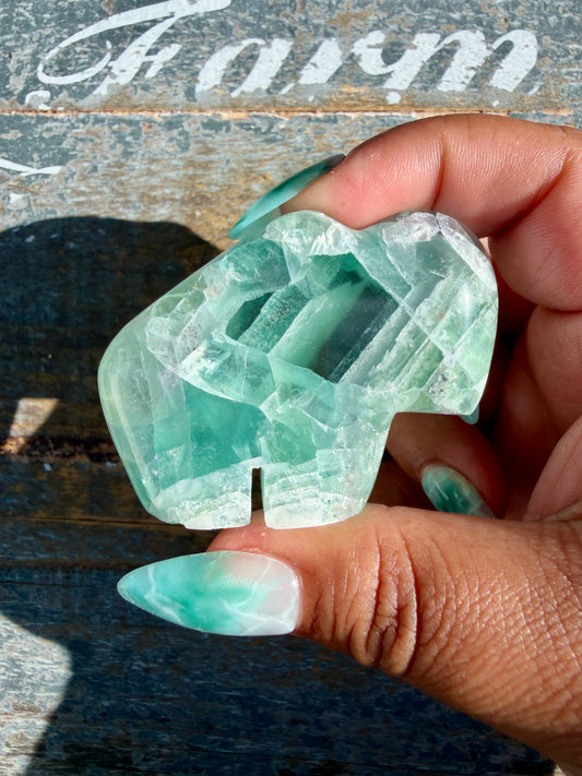 Gorgeous Durango Fluorite Buffalo Carving | Mexico | Opt 48