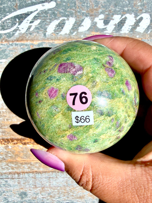 Gorgeous Ruby in Fuchsite Sphere | India | Opt 76