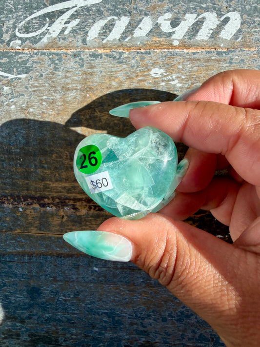 Gorgeous Durango Fluorite Heart | Mexico | Opt 26