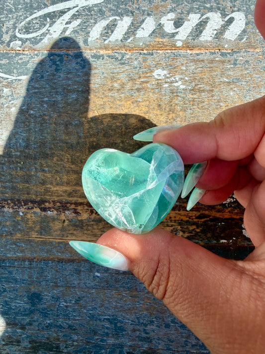 Gorgeous Durango Fluorite Heart | Mexico | Opt 26