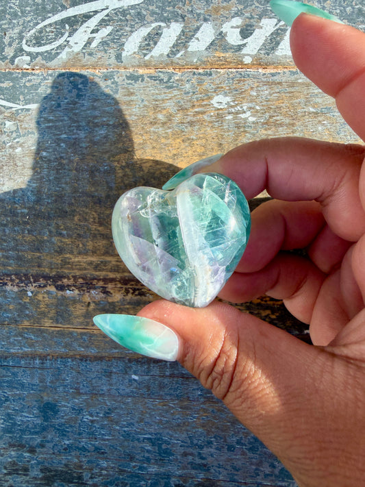 Gorgeous Durango Fluorite Heart | Mexico | Opt 25